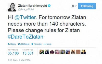 Tviter menja pravilo zbog Zlatana