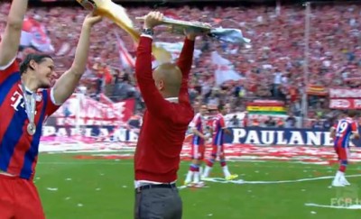 Pepa pošteno natopili pivom na proslavi titule Bajerna (VIDEO)