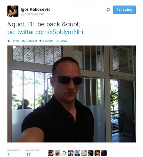 Rakočević kao Terminator: Vratiću se