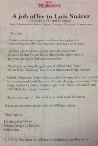 Fabrika za preradu mesa iz Velike Britanije zove Suareza da bude degustator (FOTO)