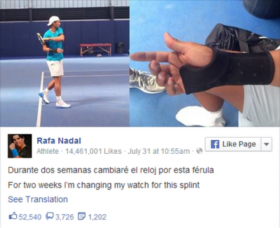 Rafa sat zamenio bandažom (FOTO)