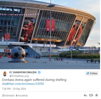 DRUGI PUT U MESEC DANA: Granatirana ‘Donbas arena’