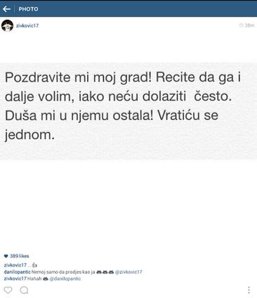 FOTO: instagram/zivkovic17