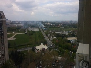 UGAŠEN POŽAR: Sedam vatrogasnih ekipa gasilo stadion Rada