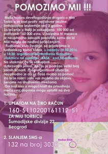 HUMANITARNI MEČ: Pomozimo maloj Miji da pobedi opaku bolest