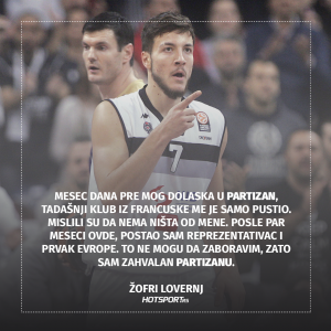 Žofri Lovernj o razvijanju karijere posle dolaska u Partizan
