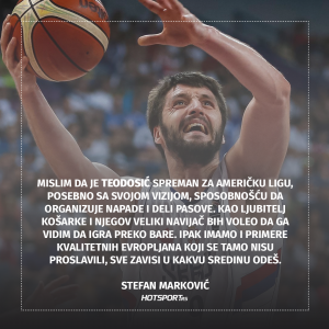 Stefan Marković o odlasku Miloša Teodosića u NBA