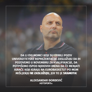 Aleksandar Đorđević o otkazima u univerzitetskoj reprezentaciji