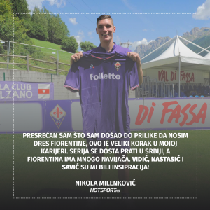 Nikola Milenković po dolasku u Fiorentinu