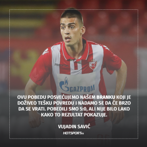 Vujadin Savić posle pobede nad Radnikom