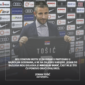 Zoran Tošić po povratku u Partizan