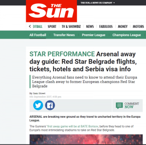 TAKO TO RADE ENGLEZI: San napravio uputstvo za navijače Arsenala u Beogradu (FOTO)