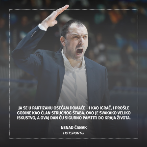 Nenad Čanak nakon debija na klupi Partizana