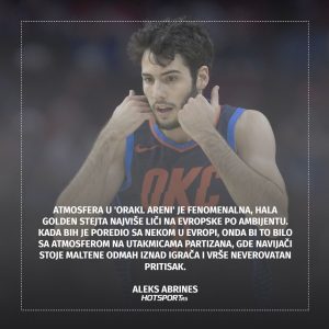 Aleks Abrines uporedio navijače Golden Stejta i Partizana