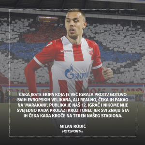 Milan Rodić pred duel sa CSKA