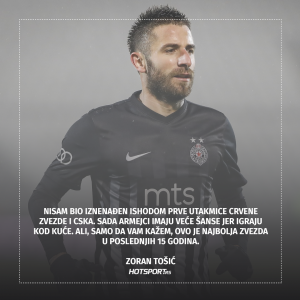 Zoran Tošić pred duel CSKA i Crvene zvezde