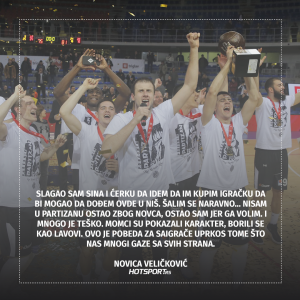 Novica Veličković nakon osvojenog Kupa Radivoja Koraća