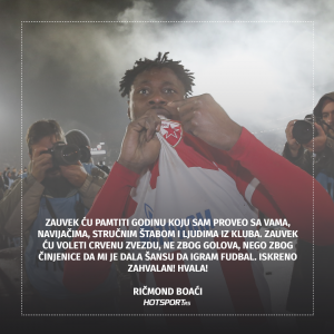 Ričmond Boaći pri napuštanju Zvezde