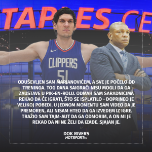 Dok Rivers o sjajnom izdanju Bobana Marjanovića