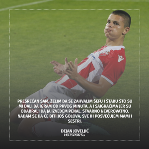 Dejan Joveljić nakon prvenca u seniorskom timu