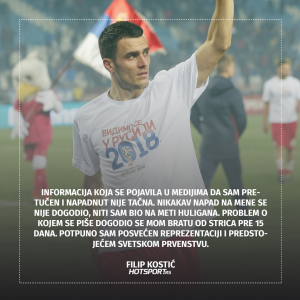 Filip Kostić demantuje glasine o incidentu