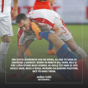Duško Tošić posle poraza od Čilea