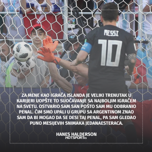 Golman reprezentacije Islanda nakon što je odbranio penal Lionelu Mesiju na Mondijalu