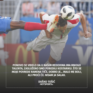 Duško Tošić posle pobede nad Kostarikom