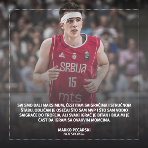 Marko Pecarski o osvajanju EP i MVP priznanju