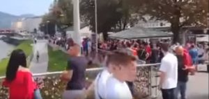 SALCBRUG JE CEO CRVENO-BEO: Veliki broj navijača Zvezde na ulicama, na sve strane čuju se dobro poznate pesme (VIDEO)