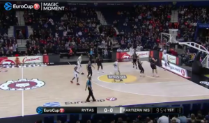 PARTIZANU ‘ŠKRIPI’ U VILJNUSU: Ali je akcija posle osam sekundi zaslužila objavu na nalogu Evrokupa (VIDEO)