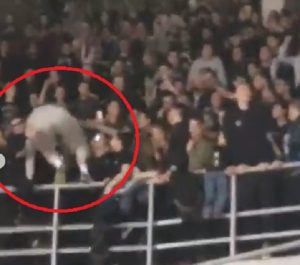 SNIMAK ZA ANALE: Veličković krenuo ka izlazu, pa dobio poziv od navijača – popeo se na tribinu i usledio je ‘haos’! (VIDEO)