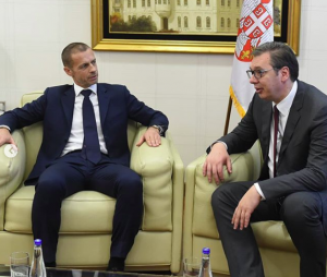 FOTO-UBOD: Aleksandar Vučić se sastao sa prvim čovekom UEFA (FOTO)