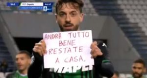 OSTANITE KOD KUĆE: Italija u panici – napadač Sasuola dao gol, pa se obratio porodici! (FOTO)
