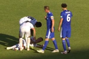 JEZIVA POVREDA U HRVATSKOJ: Fudbaleru Gorice pukla vilica nakon jednog duela! (VIDEO)