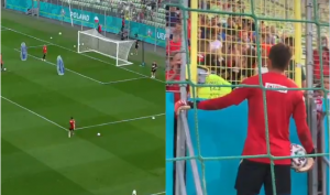 ON IMA ‘SNAJPER’ U NOGAMA: Levandovski odneo šou na treningu Poljaka – gađao u gol, a pogodio telefon momka koji je snimao navijače! (VIDEO)