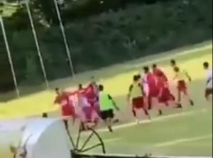 VELIKI SKANDAL U SRBIJI: Na tribinama pijani navijači sa palicama, igrači obarali sudiju, nastala opšta tuča! (VIDEO)