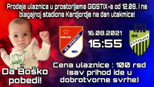 DA BOŠKO POBEDI: FK Proleter donira sav prihod od prodaje ulaznica za meč sa Kolubarom!