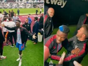 POGBA UMALO NAPRAVIO HAOS SA NAVIJAČIMA: Psovke, uvrede, provokacije, svađa – a onda su ga na silu odvukli sa terena! (VIDEO)