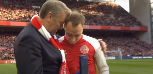 SRPSKI NAVIJAČI ODUŠEVILI DANCE: Dirljiv transparent posvećen Eriksenu! (VIDEO)