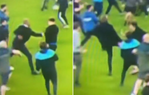 NIJE MOGAO DA IZDRŽI: Trener Luke Milivojevića naseo na provokacije, pa šutnuo navijača Evertona! (VIDEO)