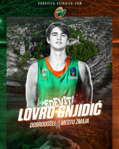 CEDEVITA OLIMPIJA DOVELA VELIKO POJAČANJE: Lovro Gnjidić u Ljubljani!