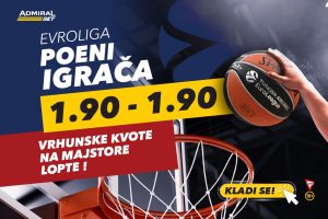 POČINJE: Kladite se na igrače Evrolige u AdmiralBet-u!