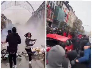 MAROKANCI PRAVE HAOS PO BELGIJI: Huligani razbijali automobile i palili kontejnere na ulicama Brisela! (VIDEO)