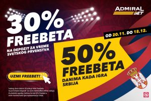 SVAKI DAN JE DAN ZA FREEBET U ADMIRALBET-U