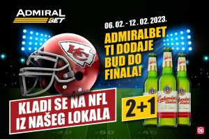 ADMIRALBET IMA DOBITNU KOMBINACIJU ZA SUPER BOWL: Uživajte u NFL akciji u AdmiralBet lokalima uz 2 hladna!