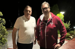 VUČIĆ I DODIK ZAJEDNO GLEDAJU FINALE ABA LIGE: Slika i posebna poruka za sve navijače! (FOTO)