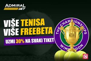 KREĆE VIMBLDON: Više tenisa, više freebeta, jedinstvena prilika na AdmiralBetu!