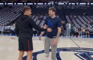 DUEL BOGDANA I DONČIĆA PRE I TOKOM UTAKMICE: Srbin i Slovenac se opkladili i šutirali trojke sa pola terena! (VIDEO)