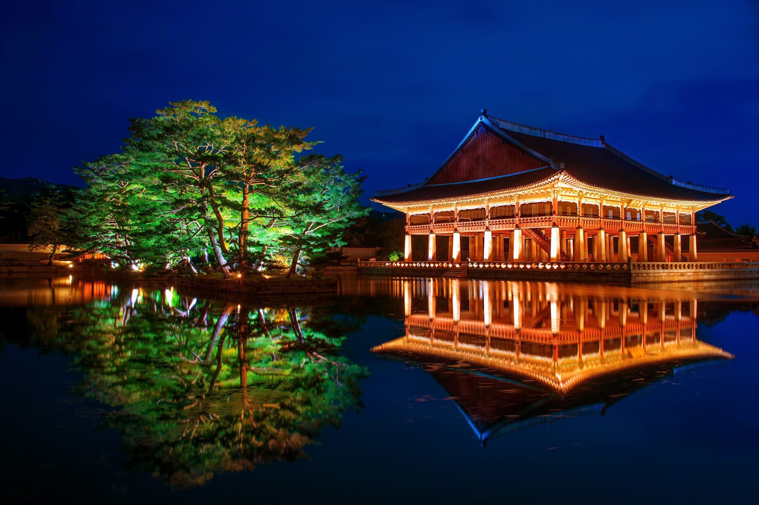 Gyeongbokgung Palace at night in seoul,Korea.